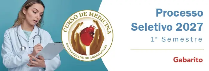 Banner de divulgação do Gabarito do Processo Seletivo Medicina Primeiro Semestre 2027